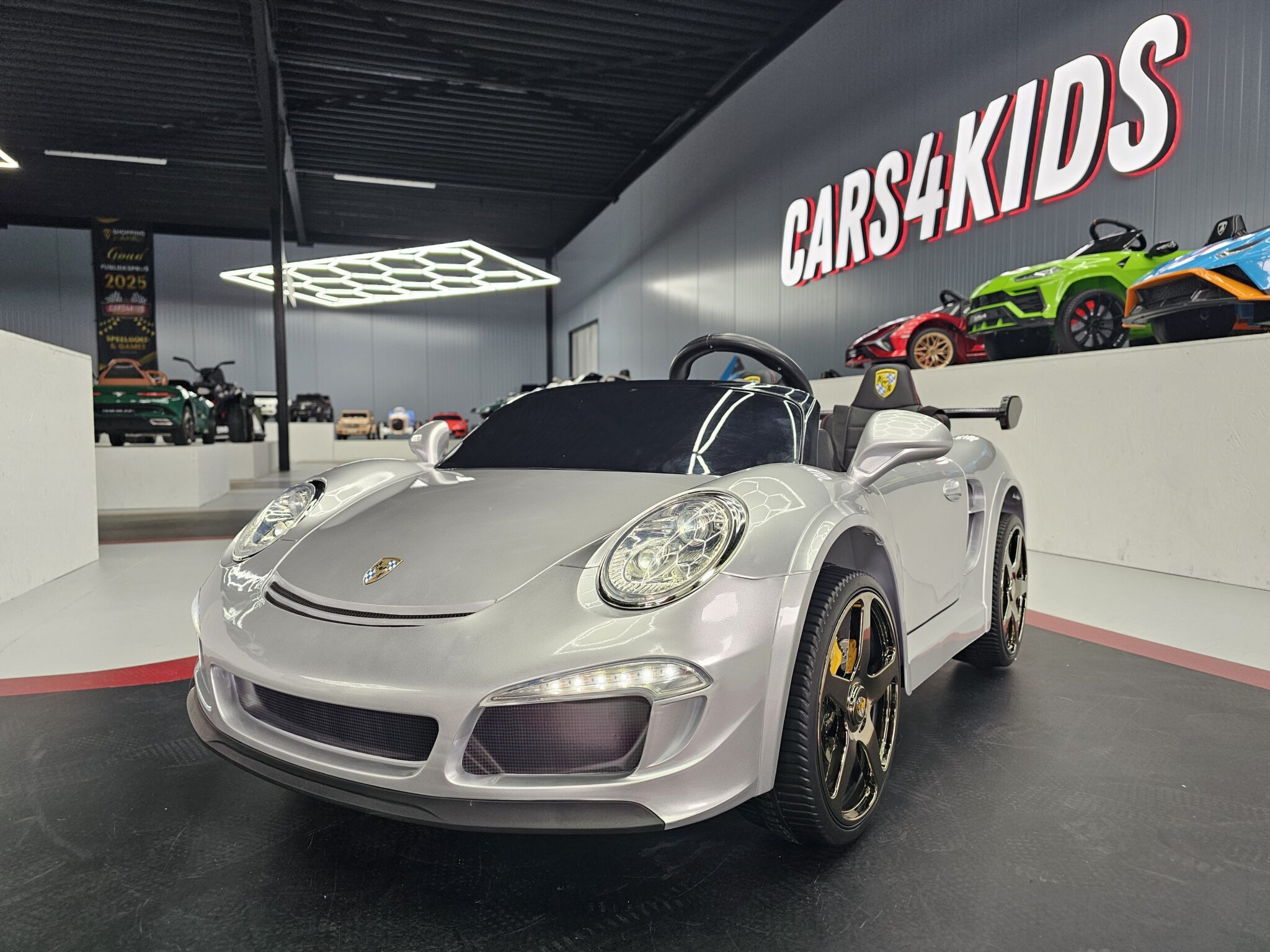Kinderauto Porsche RUF 24 volt metallic zilver